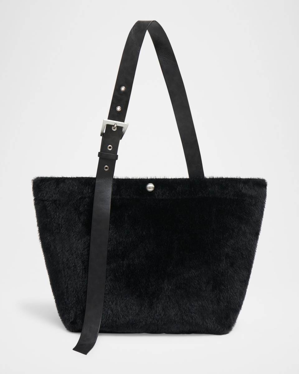 Esti Buckle Faux Hair Tote Bag